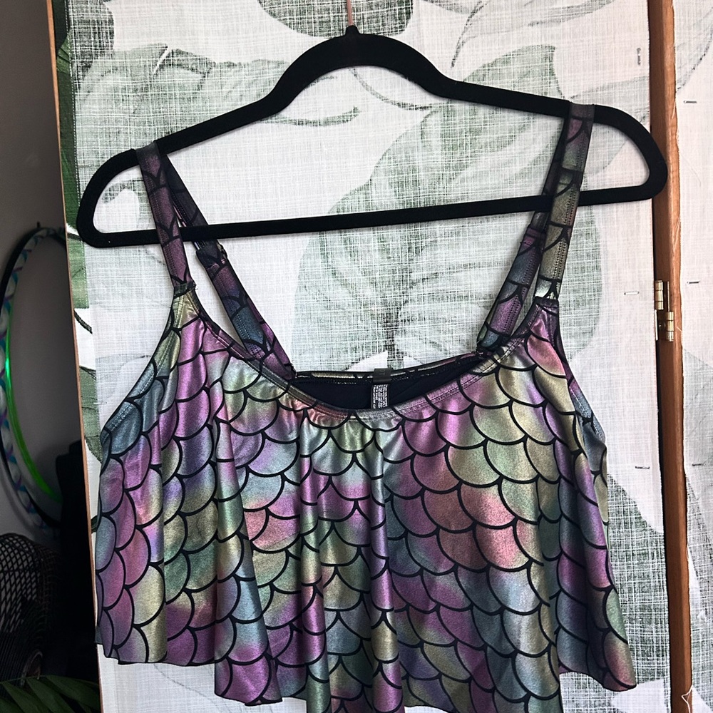Torrid Iridescent Mermaid Flounce Bikini Top